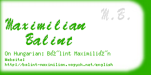 maximilian balint business card